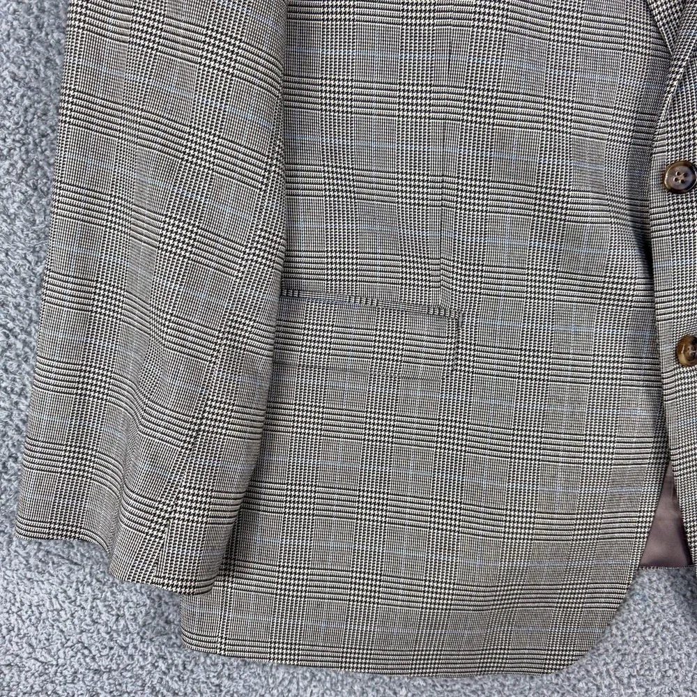 Lauren Ralph Lauren Blazer Mens 48R Brown Check Plaid Stretch Sport‎ Coat Jacket